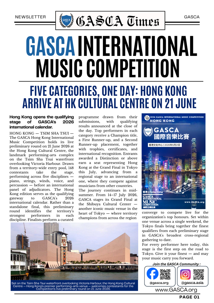 GASCA Hong Kong Music Competition Newsletter