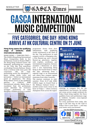 GASCA Hong Kong Music Competition Newsletter